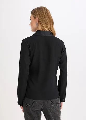 Wikkelblouse, Kleur: zwart