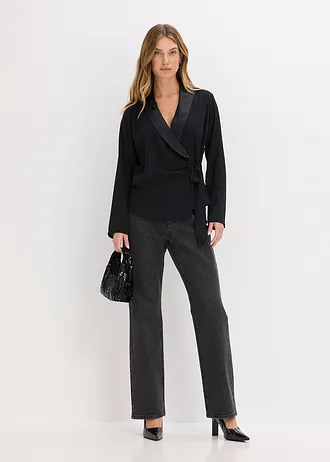 Blouse cache-cœur • noir • Boutique bonprix