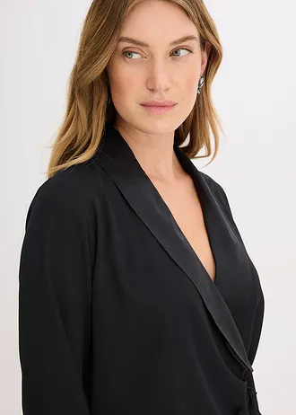 Blouse cache-cœur • noir • Boutique bonprix