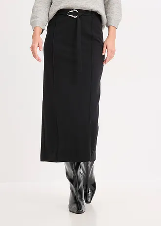 Midirok in een viscosemix • zwart • bonprix online shop