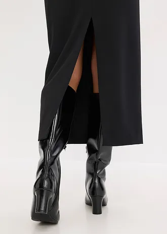 Fustă midi din material cu viscoză • negru • magazin bonprix