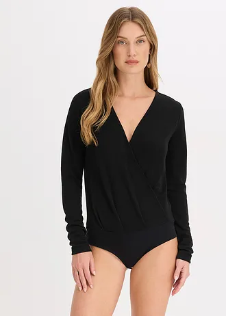 Body en viscose mélangée au tombé fluide • noir • Boutique bonprix