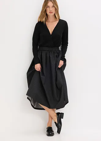 Body ze splývavé viskózové směsi • černá • bonprix obchod