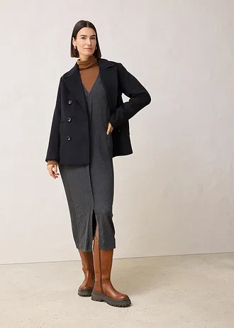 Robe pull en laine mérinos, Couleur: anthracite chiné