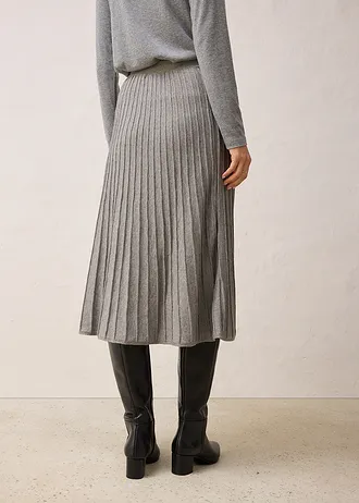 Pletená sukně s vlnou merino • šedý melír • bonprix obchod