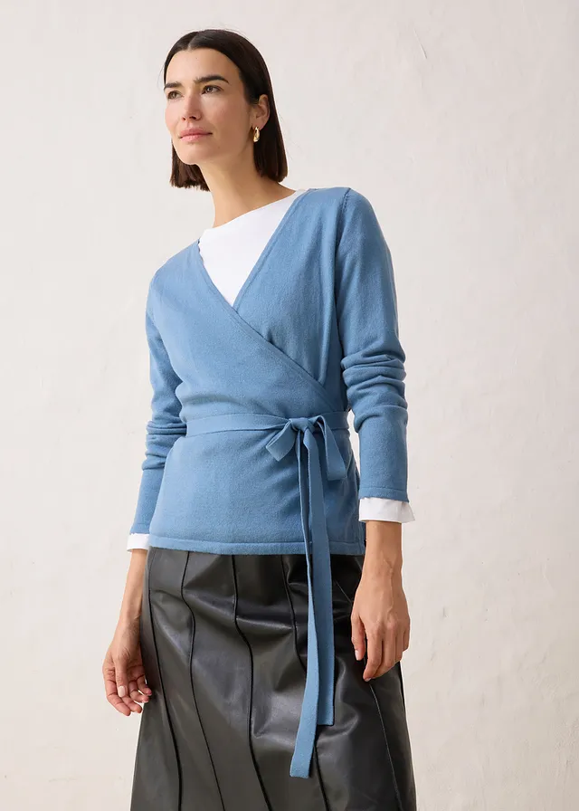 Gilet en maille cache-cœur doré