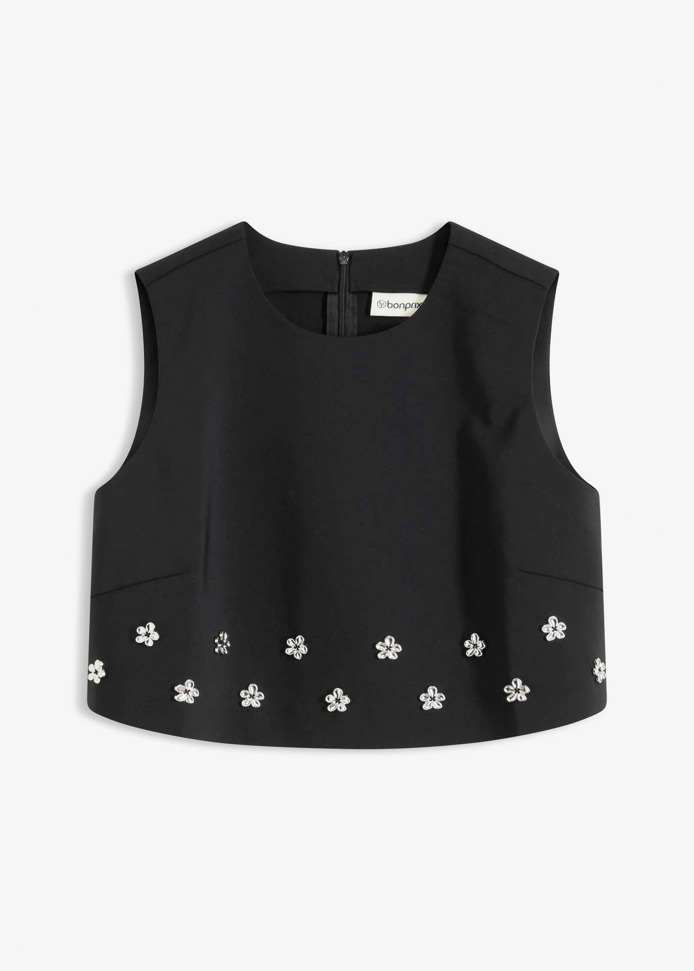 Bluză din bumbac • negru înflorat • magazin bonprix