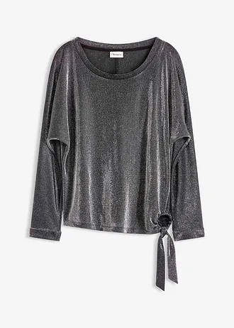 T-shirt manches longues • noir/argenté • Boutique bonprix