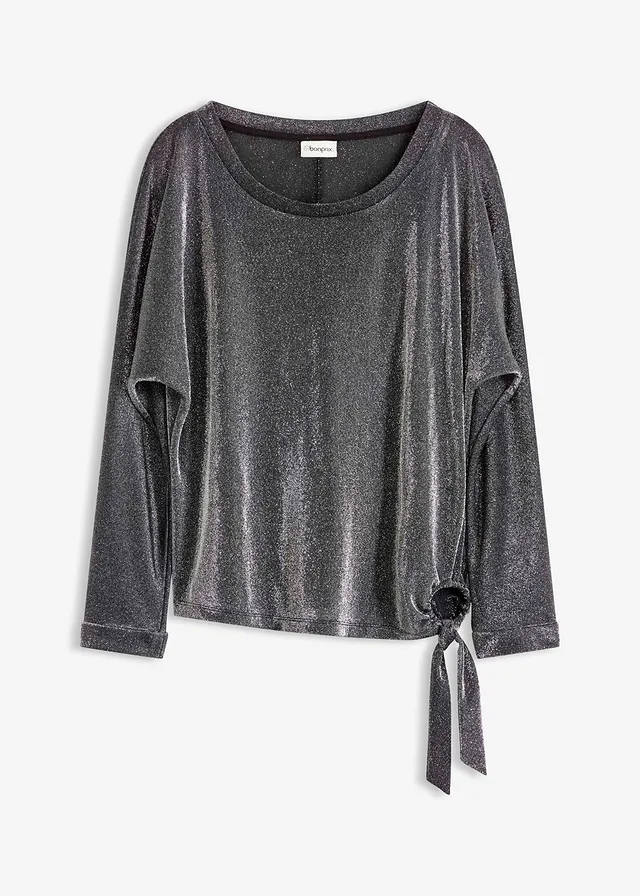 T-shirt manches longues • noir/argenté • Boutique bonprix