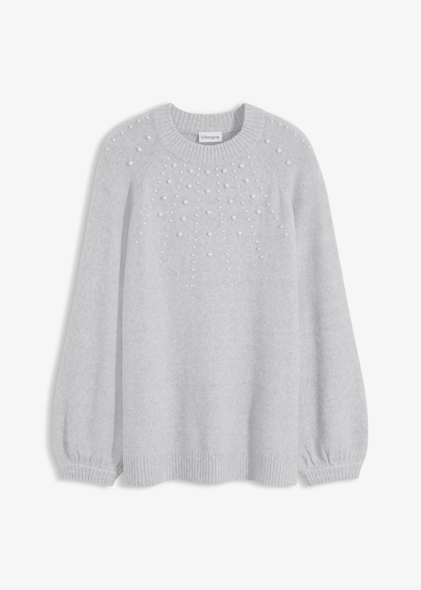 Pull en fine maille • gris clair chiné • Boutique bonprix