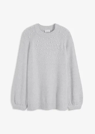 Pull en fine maille • gris clair chiné • Boutique bonprix