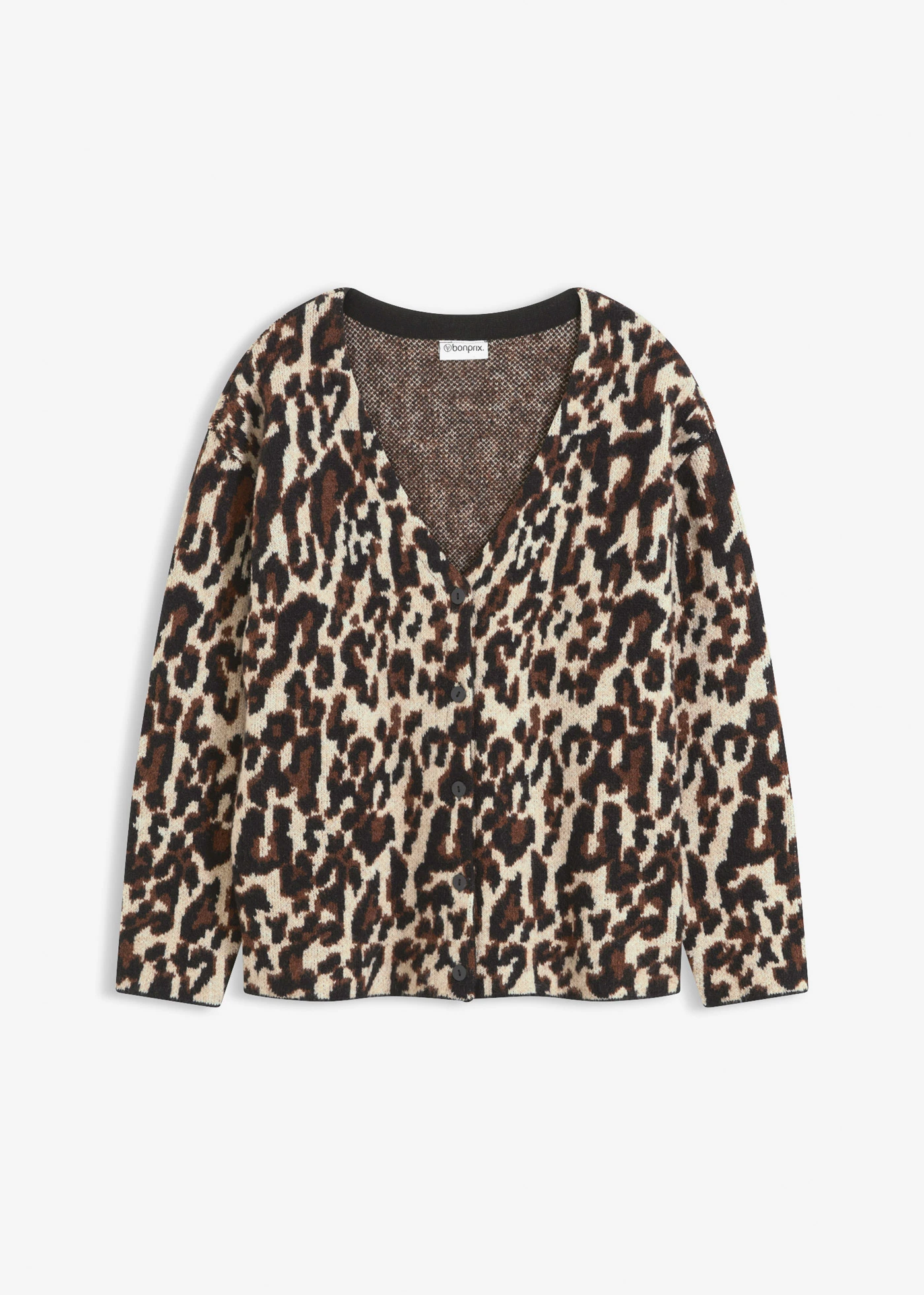 Jachetă tricotată cu model jacquard • maro leo • magazin bonprix