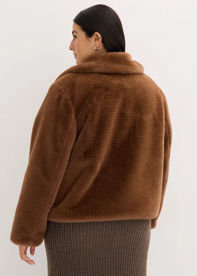 Veste en peluche, Couleur: marron