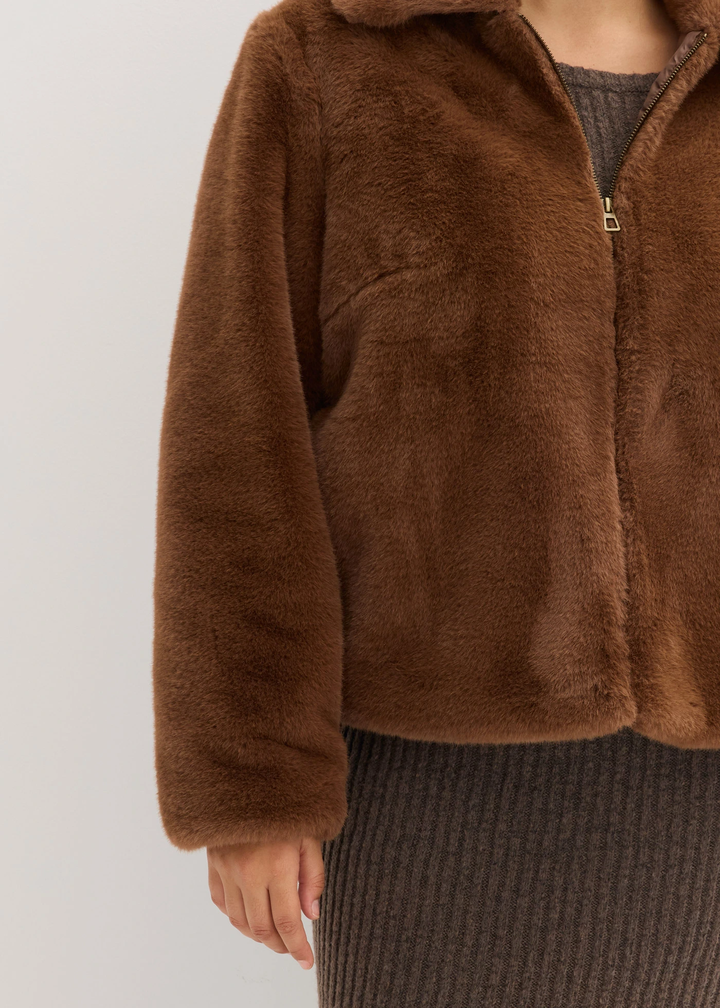 Bunda z umělé kožešiny • pimentová hnědá plus size • bonprix obchod