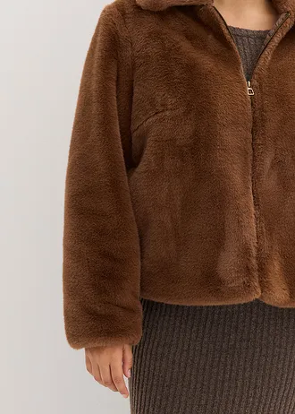 Bunda z umělé kožešiny • pimentová hnědá plus size • bonprix obchod
