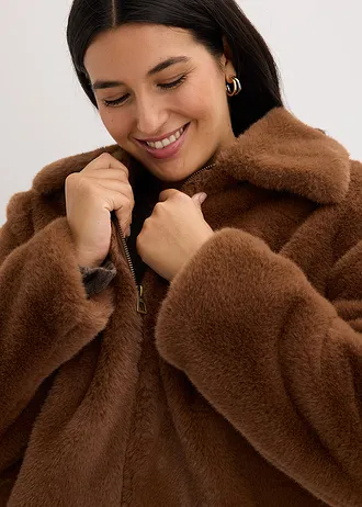 Bunda z umělé kožešiny • pimentová hnědá plus size • bonprix obchod