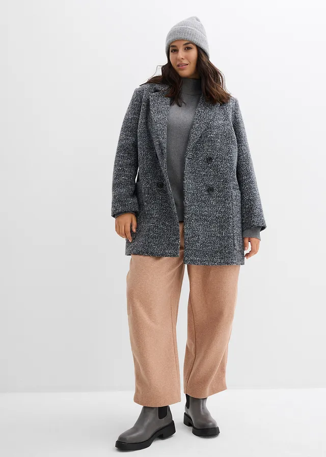 Pull col roulé 100% coton, Couleur: gris chiné