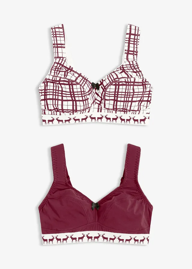 Sutien fără armătură, cu bumbac (set/2 buc.)