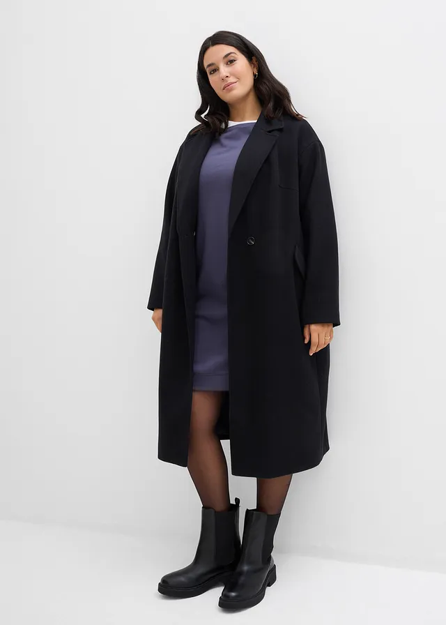 Robe sweat manches 3/4, intérieur gratté doux, Couleur: myrtille