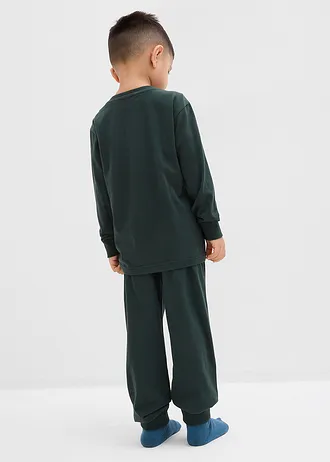 Pyjama van zacht katoen met glow-in-the-dark print (2-dlg. set) • dennengroen met print • bonprix online shop