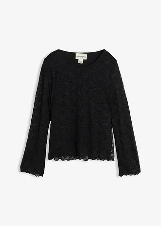 T-shirt manches longues en dentelle