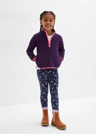 Termo legíny (2 ks v balení) • tmavě modrá + tmavě modrá s květy • bonprix obchod