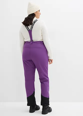 Waterafstotende skibroek van softshell met stretch, straight, Kleur: diepviolet