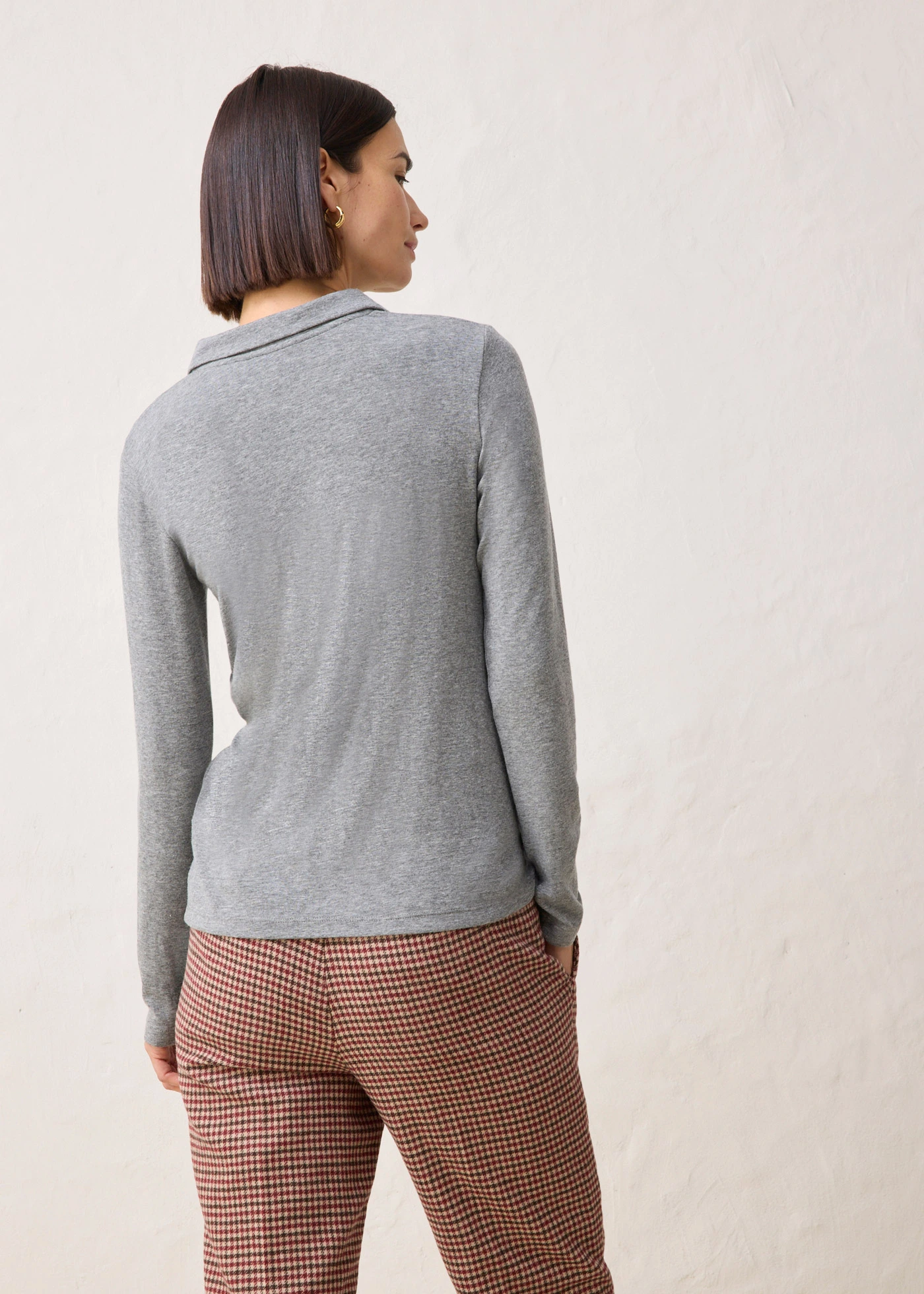 Triko polo s podílem vlny • šedý melír • bonprix obchod