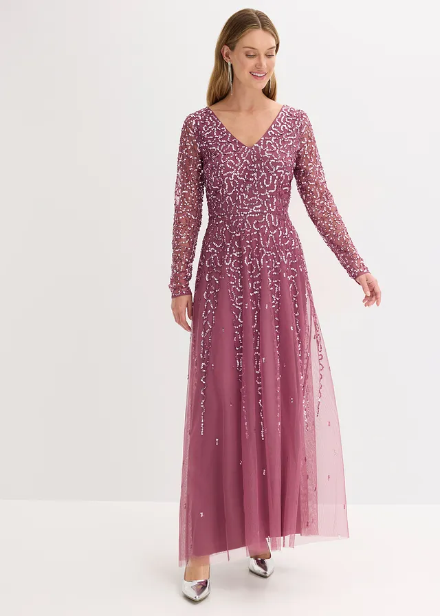 Robe de soirée à sequins, Couleur: rose foncé