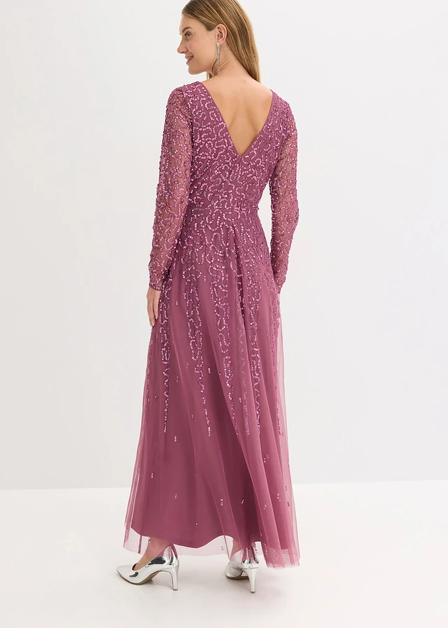 Robe de soirée à sequins, Couleur: rose foncé
