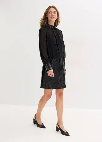 Minirok met pailletten • zwart • bonprix online shop