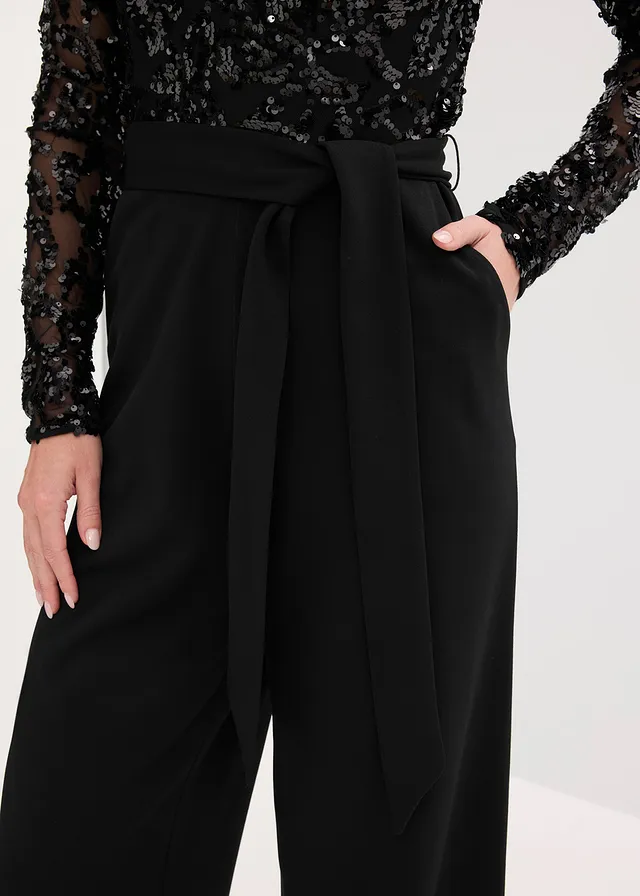 Jumpsuit met geborduurde pailletten • zwart • product-page.page-title-suffix