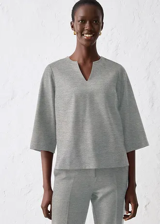 Tunique avec laine, Couleur: gris chiné