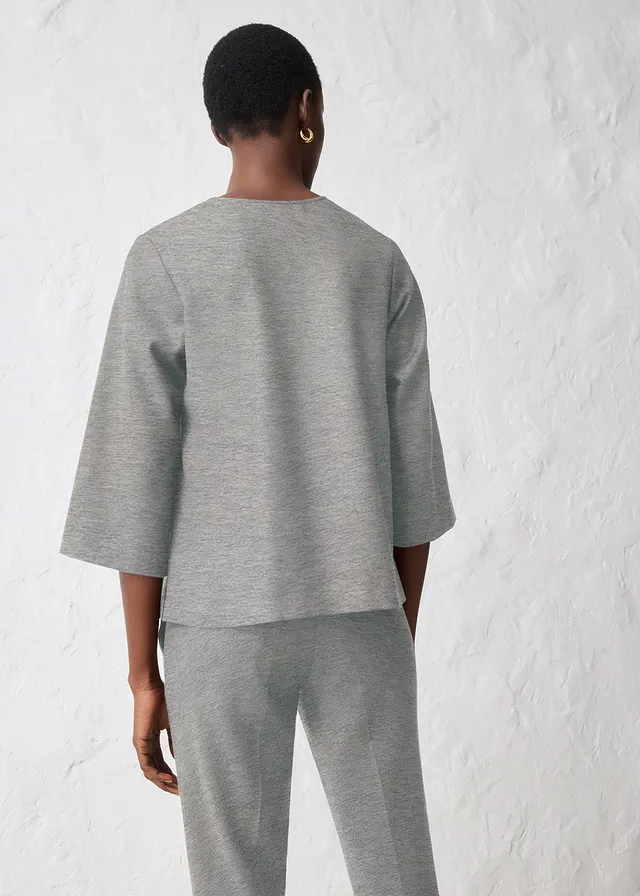 Tunique avec laine, Couleur: gris chiné