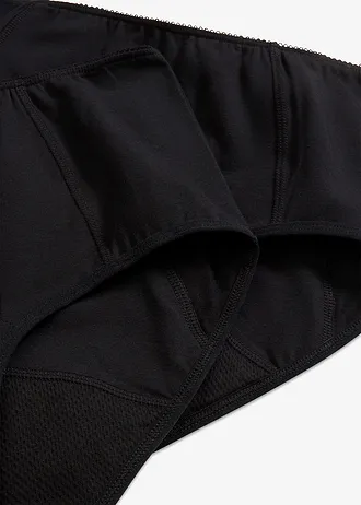 Figi menstruacyjne maxi o średniej chłonności (2 pary) • czarny • sklep bonprix