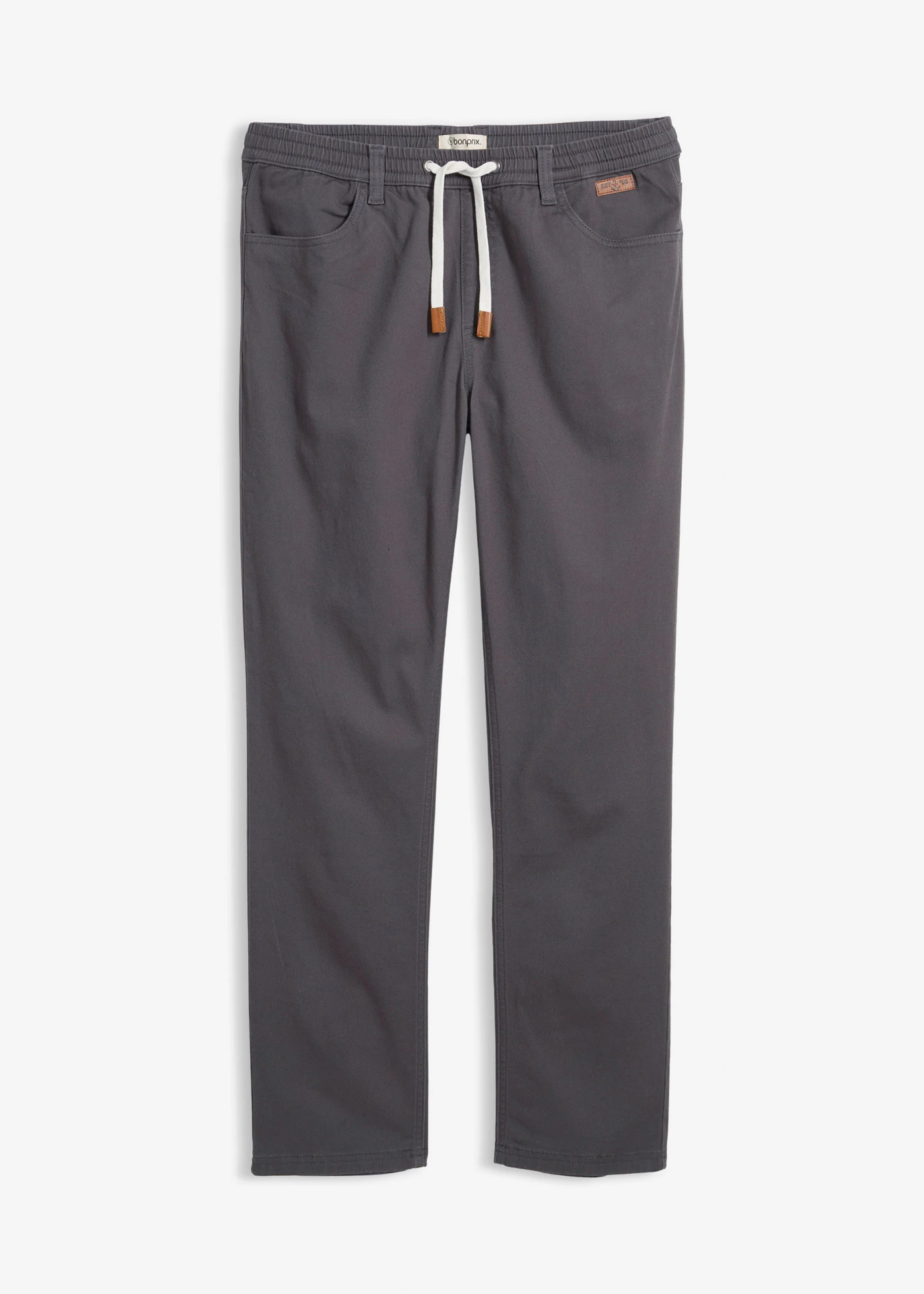 Pantaloni cu elastic și șiret Regular Fit Stretch, Straight • antracit • magazin bonprix