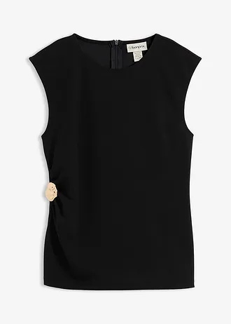 Top din material crep cu cataramă decorativă