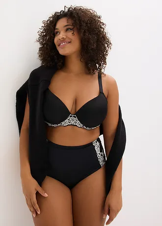 Figi shape, silny stopień modelowania sylwetki, kolor: czarny + biel wełny