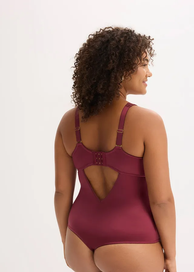 Body-string à bretelles rembourrées, Couleur: prune