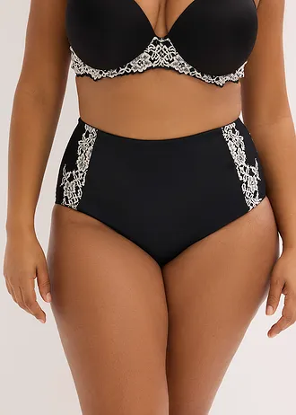 Figi shape, silny stopień modelowania sylwetki, kolor: czarny + biel wełny