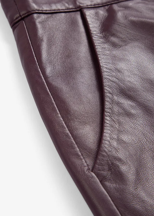 Pantalon en cuir d’agneau nappa • bordeaux • product-page.page-title-suffix