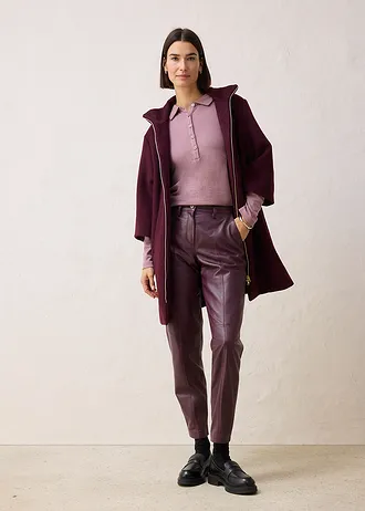 Poloshirt met wol, Kleur: mat violet