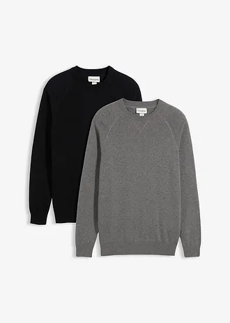 Lot de 2 pulls en fine maille 100% coton