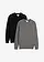 Lot de 2 pulls en fine maille 100% coton, Couleur: noir+gris chiné