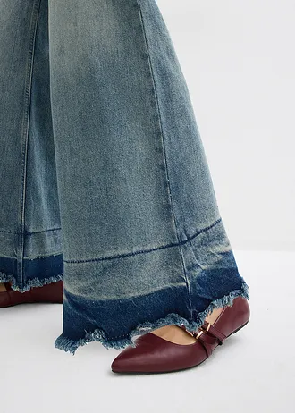 Jean large taille mi-haute • denim bleu clair used • Boutique bonprix