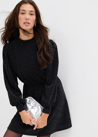 Glitterjurk van stevige interlockkwaliteit • zwart • bonprix online shop