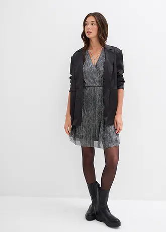 Korte glanzende jurk • zilverkleur • bonprix online shop