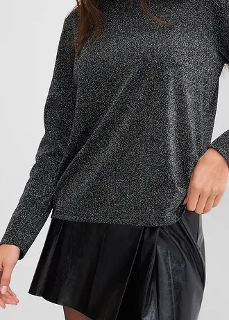 Longsleeve met glittergaren • zwart • bonprix online shop