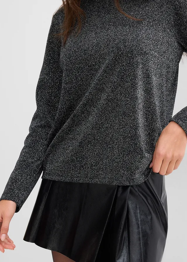 Longsleeve met glittergaren • zwart • product-page.page-title-suffix