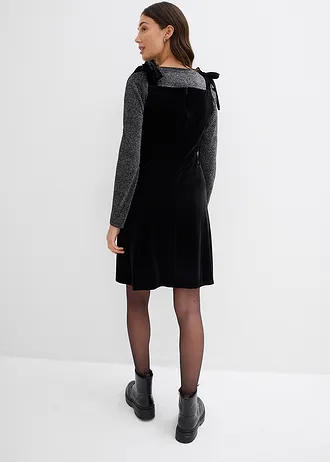 Mini jurk van zacht fluweel, Kleur: zwart